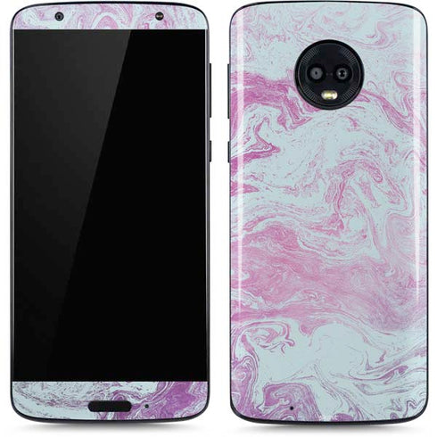 Blue and Purple Marble Moto G6 Skin