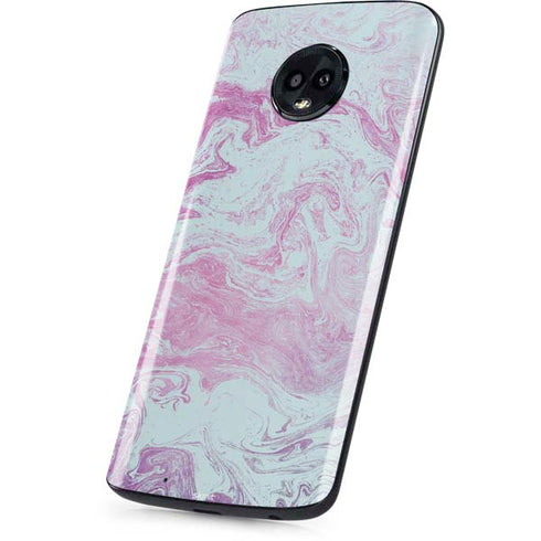 Blue and Purple Marble Moto G6 Skin