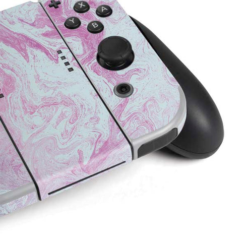 Blue and Purple Marble Nintendo Switch OLED (2021) Skin