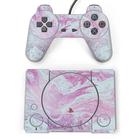 Blue and Purple Marble PlayStation Classic Bundle Skin