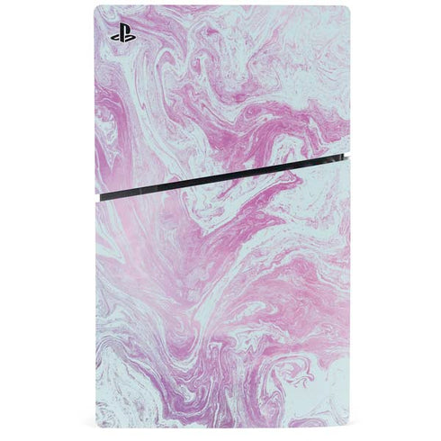 Blue and Purple Marble PS5 Slim Digital Edition Console Skin