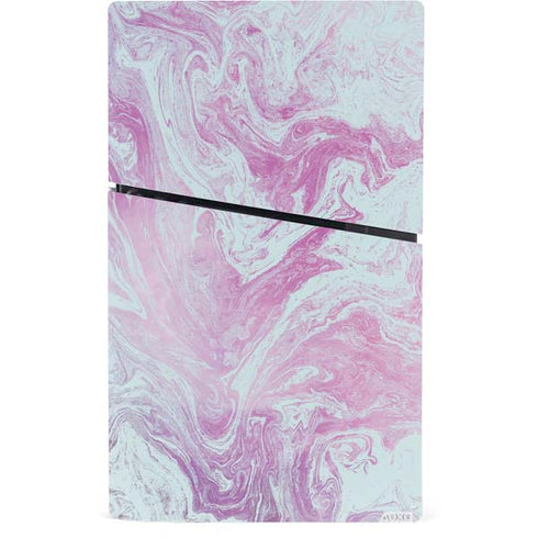 Blue and Purple Marble PS5 Slim Digital Edition Console Skin