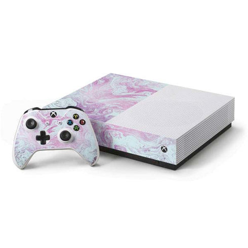 Blue and Purple Marble Xbox One S All-Digital Edition Bundle Skin