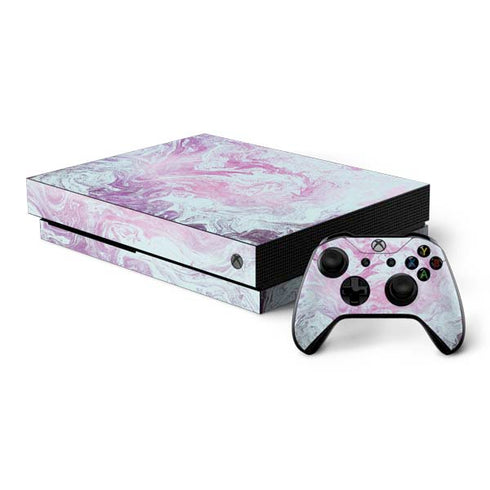 Blue and Purple Marble Xbox One X Bundle Skin