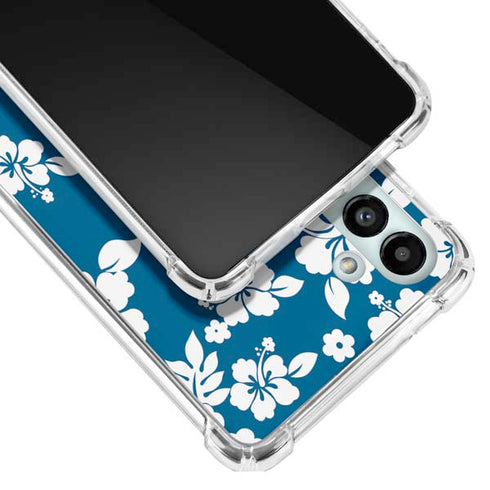 Blue and White Galaxy A13 5G Clear Case