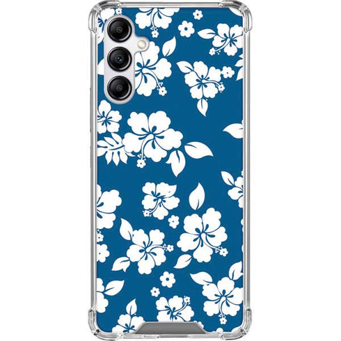 Blue and White Galaxy A14 5G Clear Case