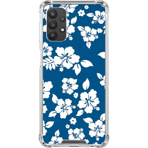 Blue and White Galaxy A32 5G Clear Case
