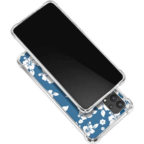 Blue and White Galaxy A32 5G Clear Case