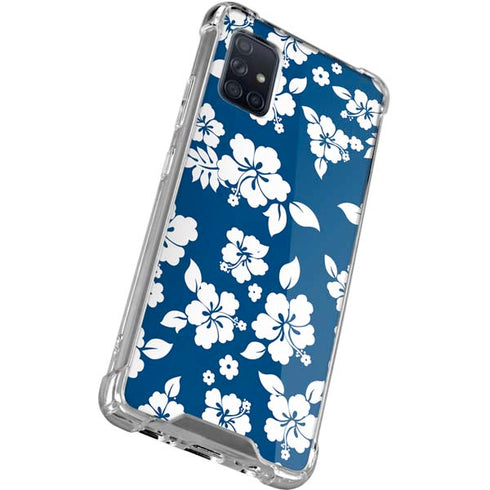 Blue and White Galaxy A51 5G Clear Case
