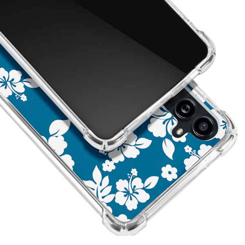 Blue and White Galaxy A54 5G Clear Case