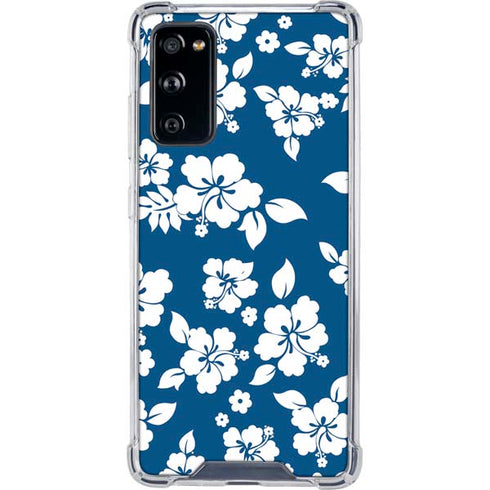 Blue and White Galaxy S20 FE Clear Case