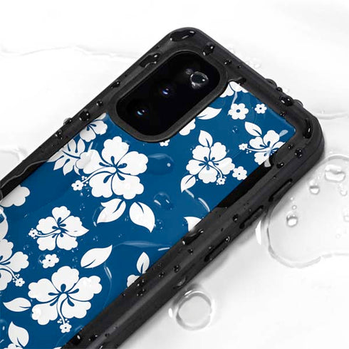 Blue and White Galaxy S20 Waterproof Case