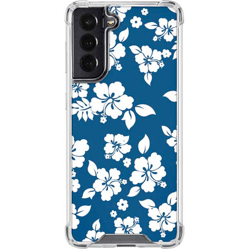Blue and White Galaxy S22 Clear Case