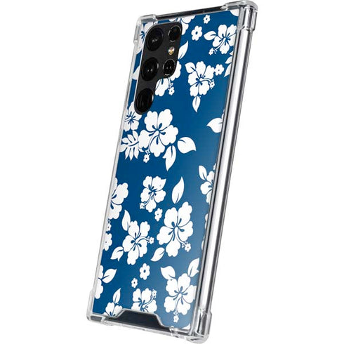 Blue and White Galaxy S22 Ultra Clear Case