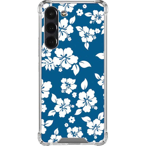 Blue and White Galaxy S23 Plus Clear Case