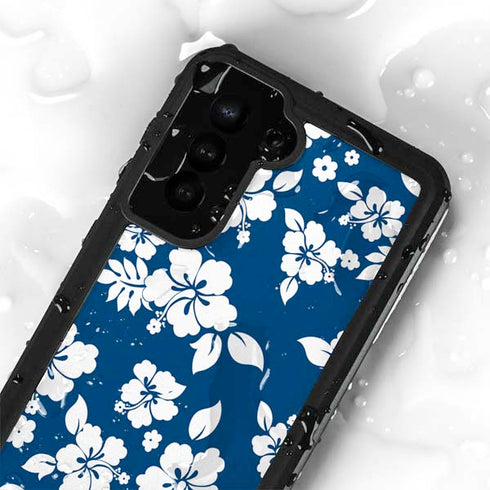 Blue and White Galaxy S23 Waterproof Case