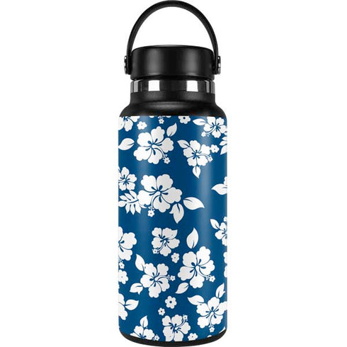 Blue and White Hydro Flask 32oz Wide Mouth Skin