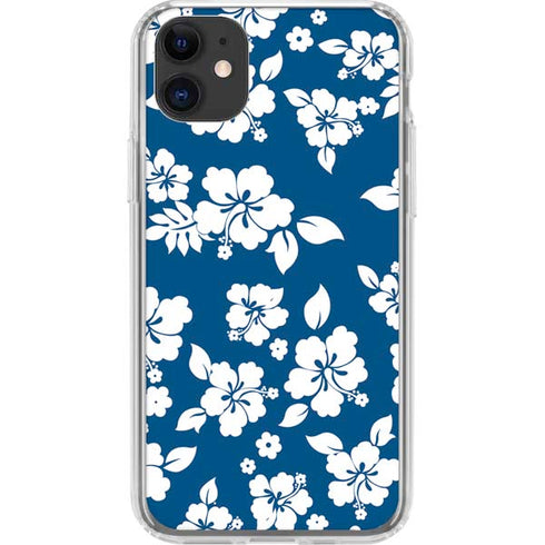 Blue and White iPhone 11 Clear Case