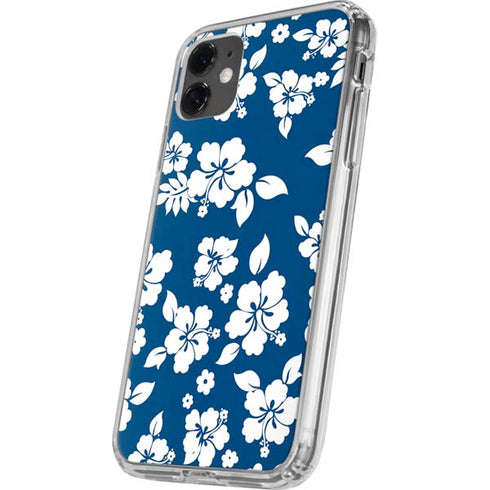 Blue and White iPhone 11 Clear Case