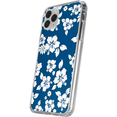Blue and White iPhone 11 Pro Clear Case