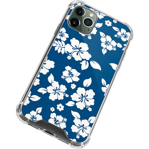 Blue and White iPhone 11 Pro Max Clear Case