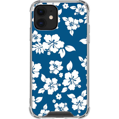 Blue and White iPhone 12 Clear Case