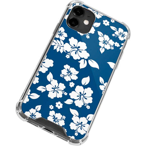 Blue and White iPhone 12 Clear Case