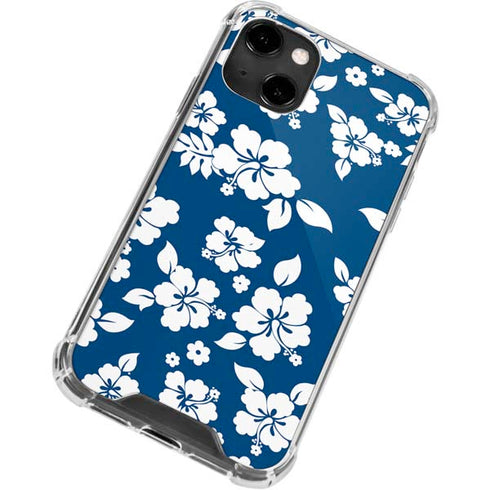 Blue and White iPhone 13 Clear Case