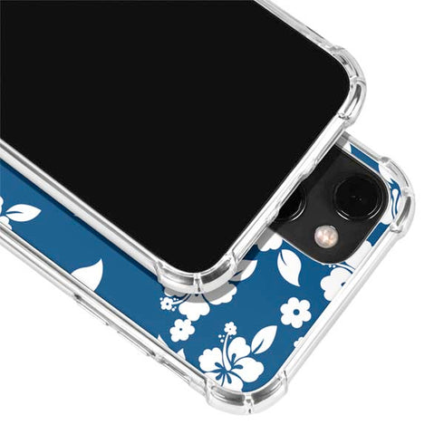 Blue and White iPhone 13 Mini Clear Case