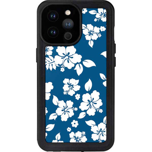 Blue and White iPhone 14 Pro Max Waterproof Case