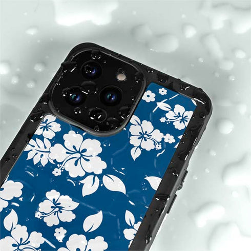 Blue and White iPhone 14 Pro Max Waterproof Case