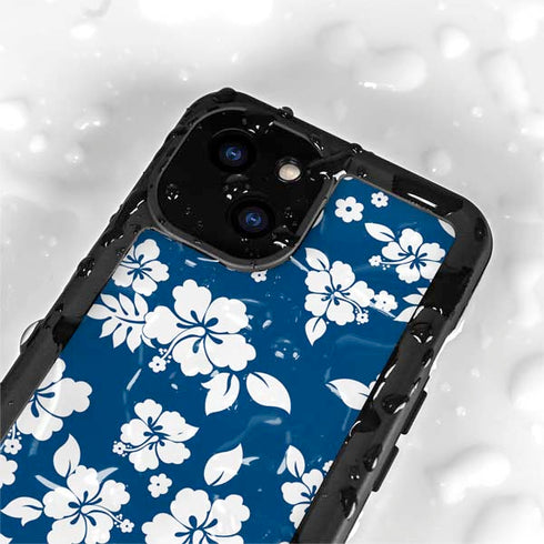 Blue and White iPhone 15 Waterproof Case