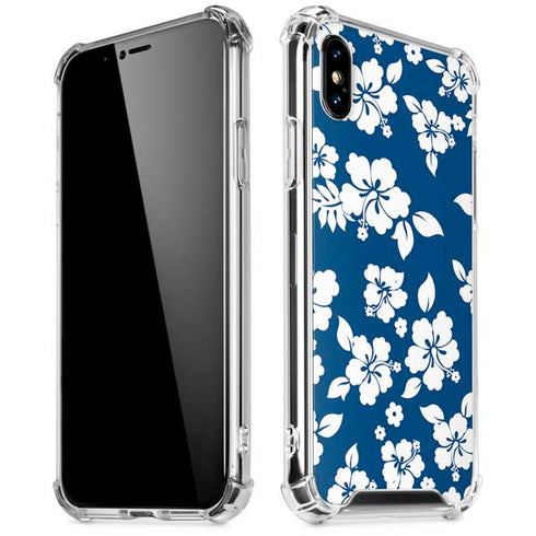Blue and White iPhone XS Max Clear Case