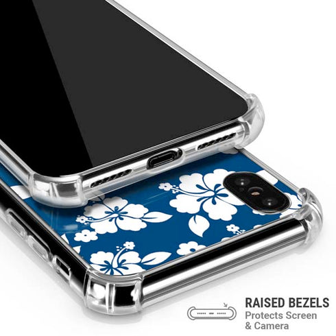 Blue and White iPhone XS Max Clear Case