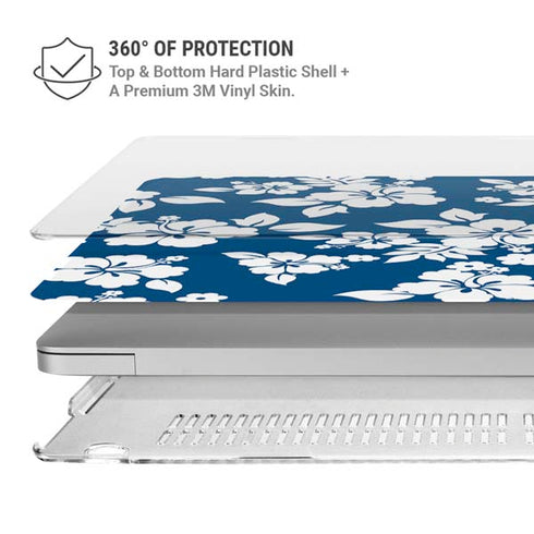 Blue and White MacBook Air 15in (2023-2025) Case plus Skin