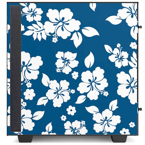 Blue and White NZXT H510 Compact ATX Mid-Tower Case Skin