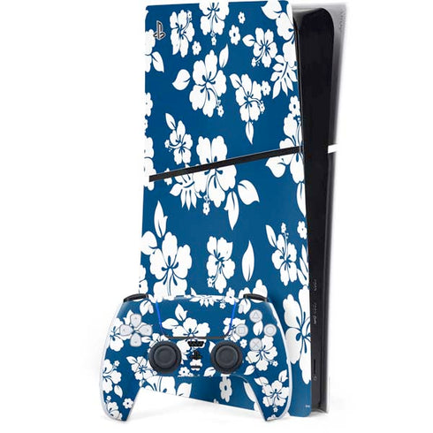 Blue and White PS5 Slim Digital Edition Console Skin