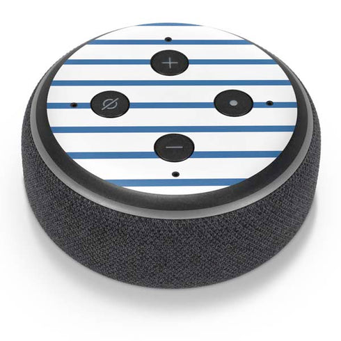 Blue and White Stripes Amazon Echo Dot Skin
