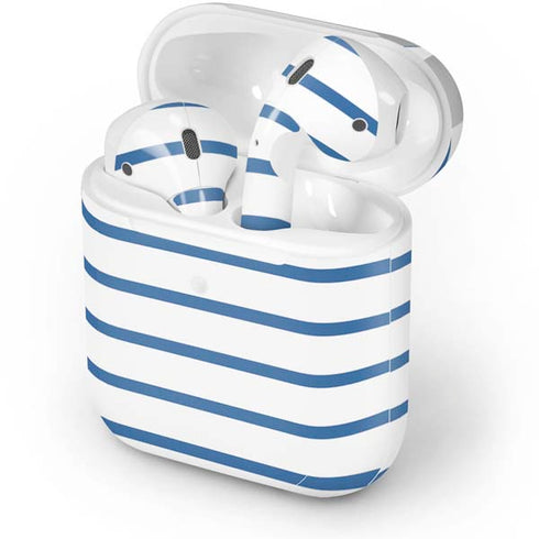 Blue and White Stripes Apple AirPods 2 Skin