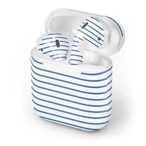 Blue and White Stripes Apple AirPods Skin