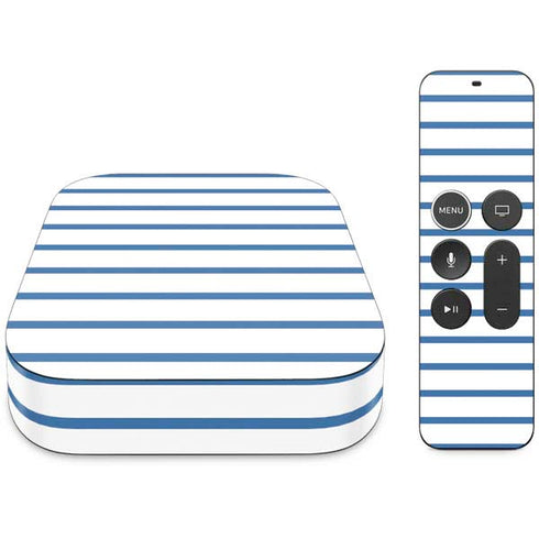 Blue and White Stripes Apple TV Skin