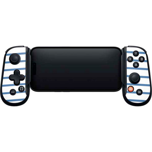 Blue and White Stripes Backbone One for iPhone Game Controller Skin