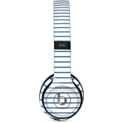 Blue and White Stripes Beats Solo 2 Wired Skin