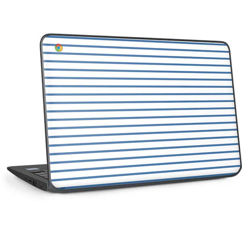 Blue and White Stripes HP Chromebook Skin