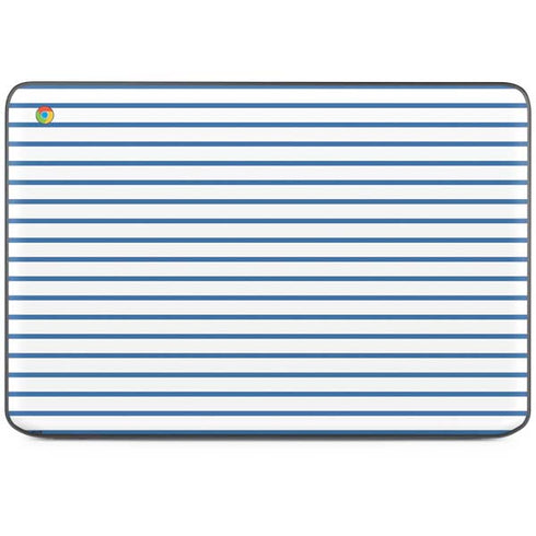 Blue and White Stripes HP Chromebook Skin