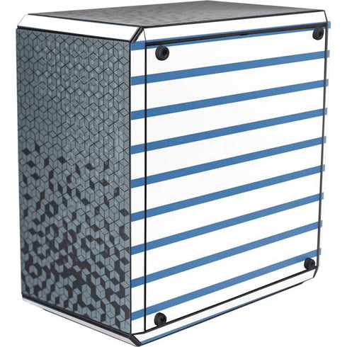 Blue and White Stripes Cooler Master MasterBox Q300L Mini Tower Skin