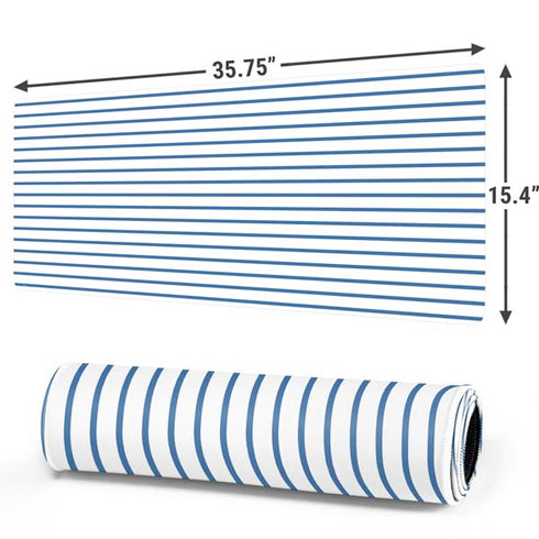 Blue and White Stripes Gaming Mouse Pad