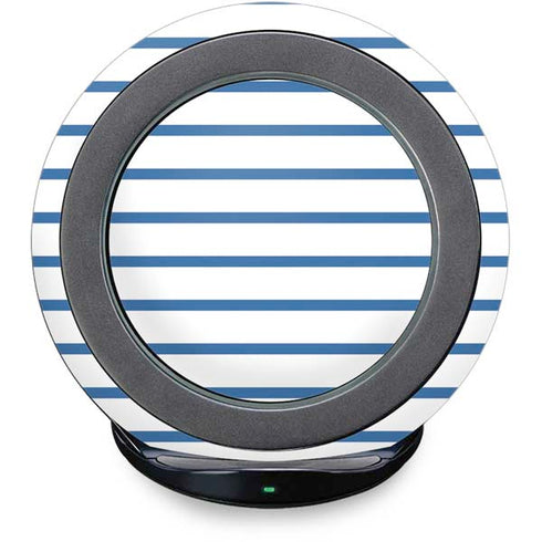 Blue and White Stripes Fast Charge Wireless Charging Stand Skin