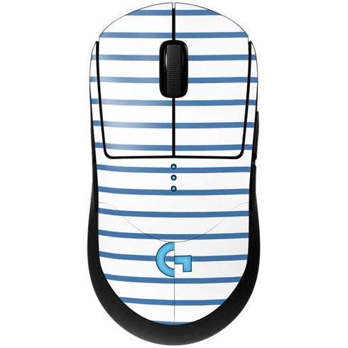Blue and White Stripes G Pro Wireless Gaming Mouse Skin