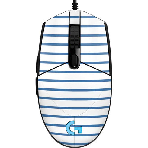 Blue and White Stripes G203 Prodigy RGB Wired Gaming Mouse Skin